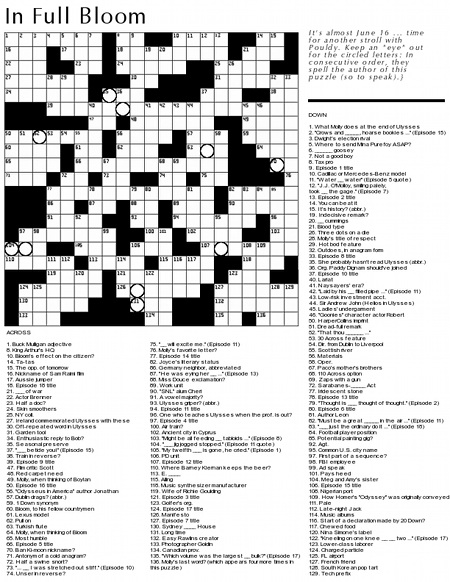 crossword puzzle james joyce s ulysses the bad penny beta